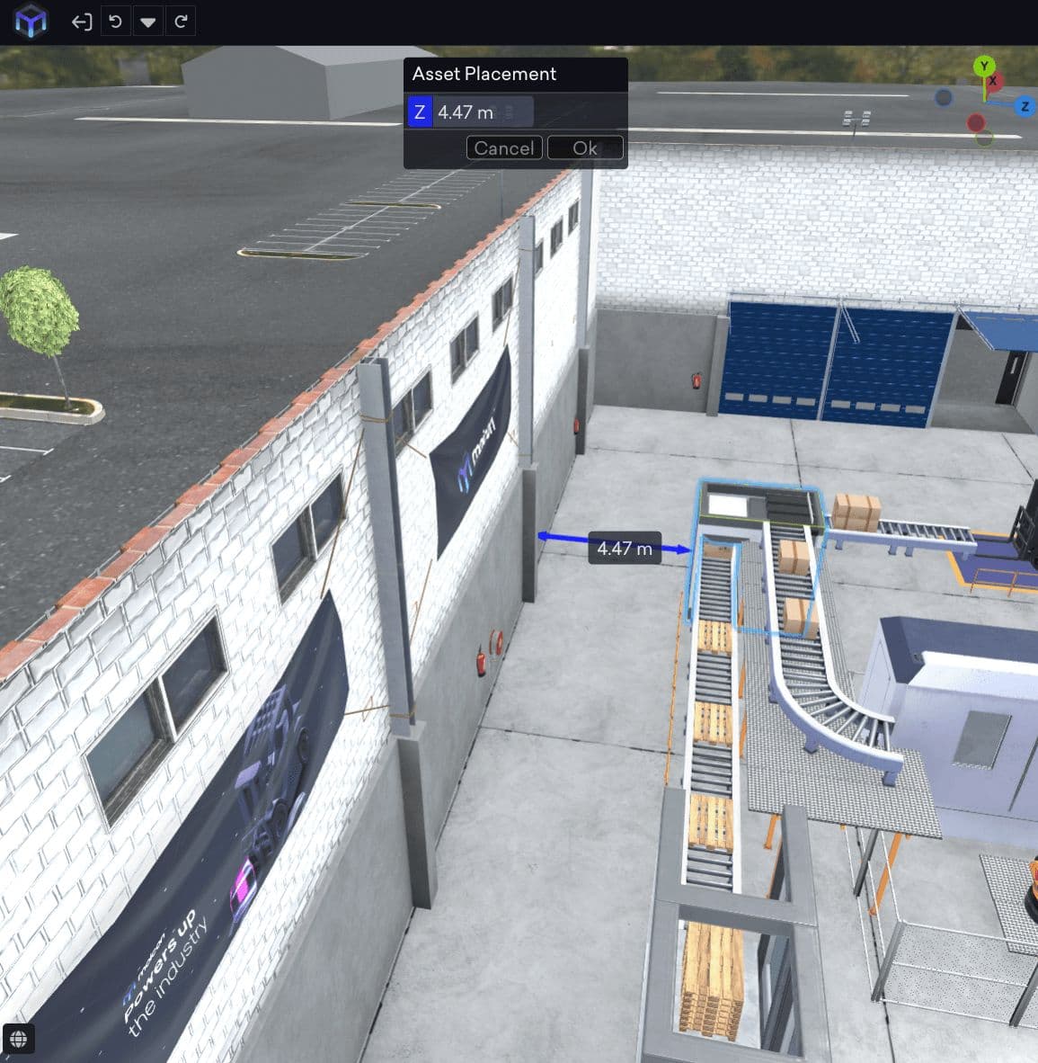 Asset placement in Moicon